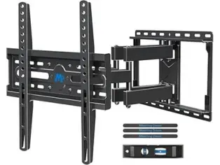 Mounting Dream TV Wall Mount for 32-65 Inch Television, Swivel & Tilt, Full Motion Dual Arms, VESA 400x400, 99lbs (MD2380)